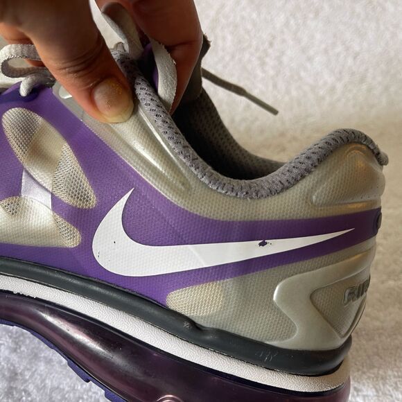 Nike Women's Air Max Running Sneakers Gray Purple Shoes Size 10 - Picture 7 of 11